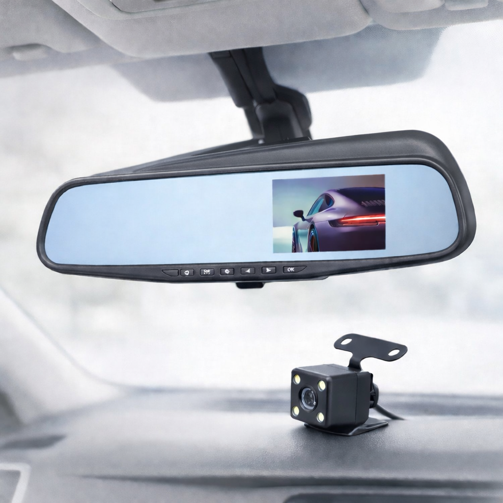 مرآة السيارة الذكية Vehicle Blackbox DVR - كاميرا مزدوجة وشاشة 4.5 بوصة