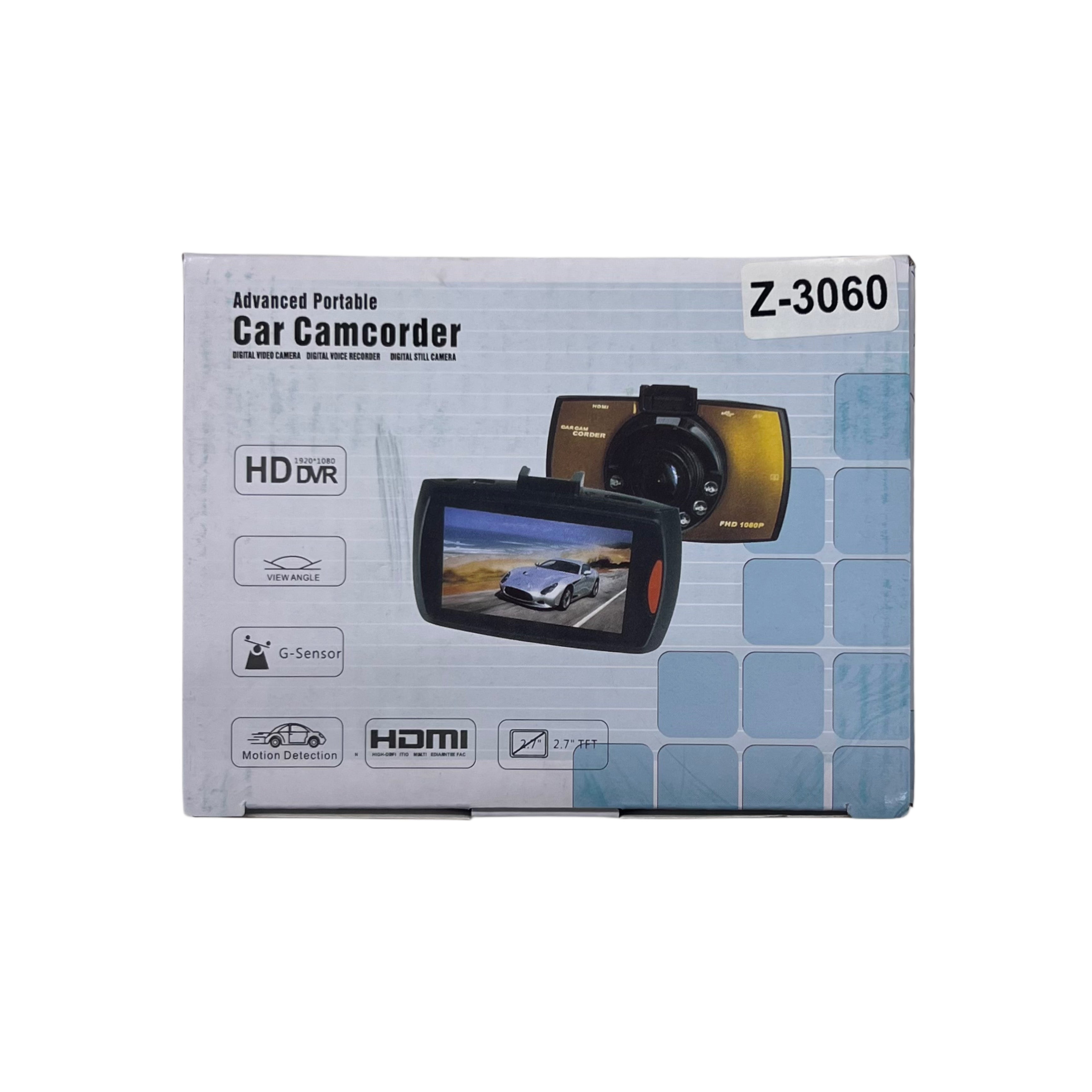 كاميرا السيارة المتقدمة Z-3060 بدقة HD وشاشة 2.7 بوصة