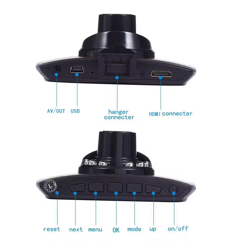 كاميرا السيارة المتقدمة Z-3060 بدقة HD وشاشة 2.7 بوصة